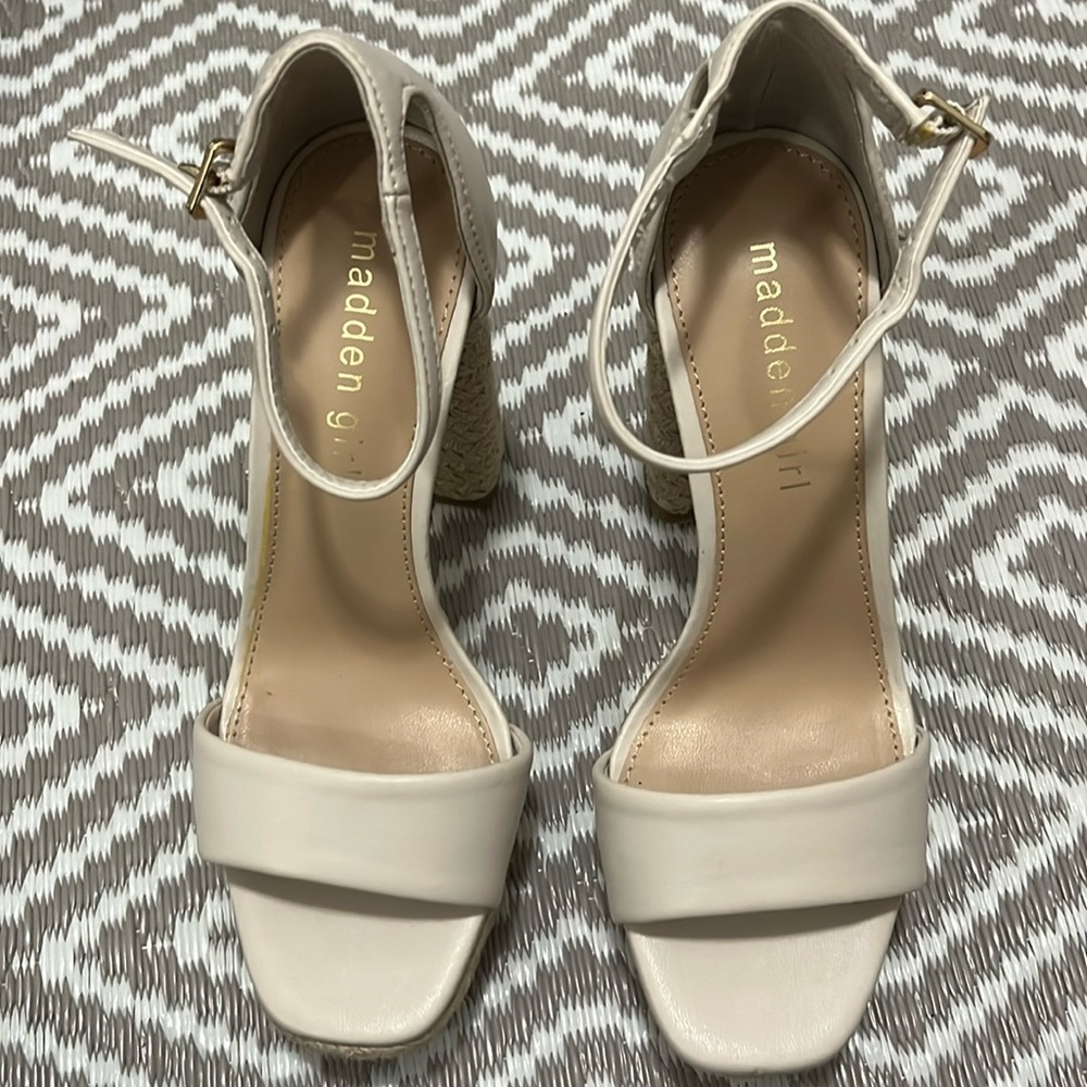 Cream heels madden girl